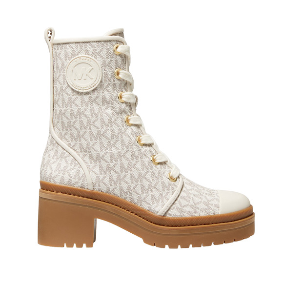 Michael Kors Corey MK Logo Combat Boot Bootie Vanilla 7/7.5/8/8.5/9 Nib $325 - Picture 2 of 4
